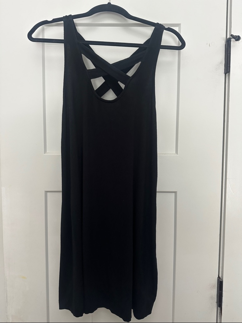 Black Sleeveless Dress with Crisscross Back